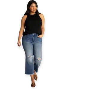 Eloquii Distressed Ankle Flare Jeans size 22